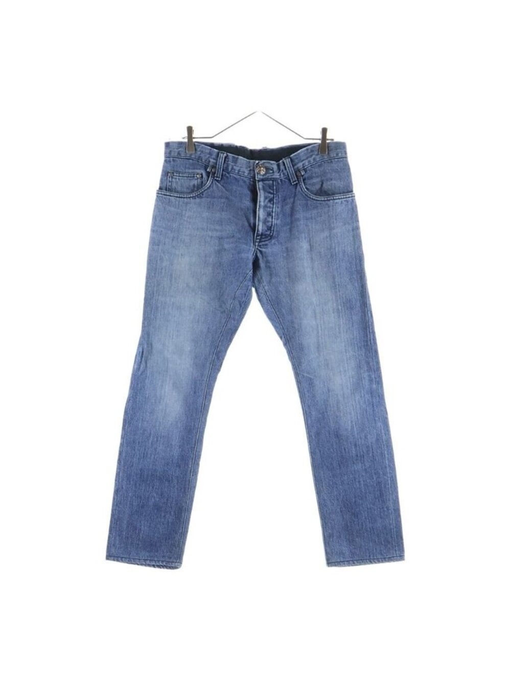 Chrome Hearts Vintage Denim Pants Crossball Button Fly Indigo